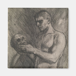 スカルを持つ男性の体（アルバート・エーデルフェルト著） マグネット