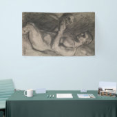 スカルを持つ男性の体（アルバート・エーデルフェルト著） 横断幕 (トレードショー)