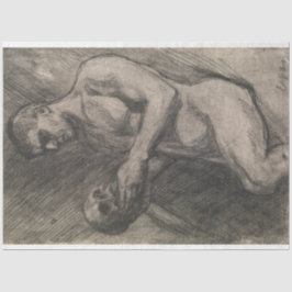 スカルを持つ男性の体(アルバート・エーデルフェルト著) 薄葉紙