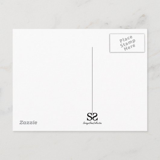 スカルを搭載するゴシック様式ハート ポストカード (裏面)