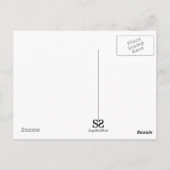 スカルを搭載するゴシック様式ハート ポストカード (裏面)