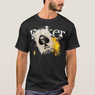 スカルを搭載するトランプのポーカー Tシャツ
