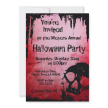 スカルを搭載するハロウィンの招待状
