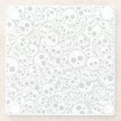 スカルを搭載するパターン ガラスコースター (裏面)