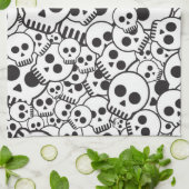 スカルを搭載するパターン キッチンタオル (折り畳み)