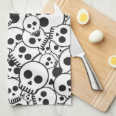 スカルを搭載するパターン キッチンタオル (四つ折り)