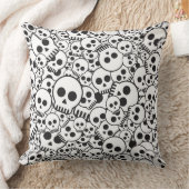 スカルを搭載するパターン クッション (ブランケット)