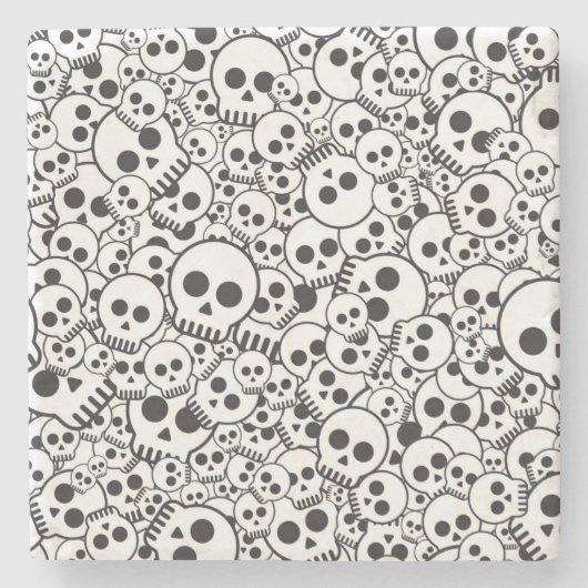 スカルを搭載するパターン ストーンコースター (正面)