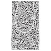 スカルを搭載するパターン スモールペーパーバッグ (正面)