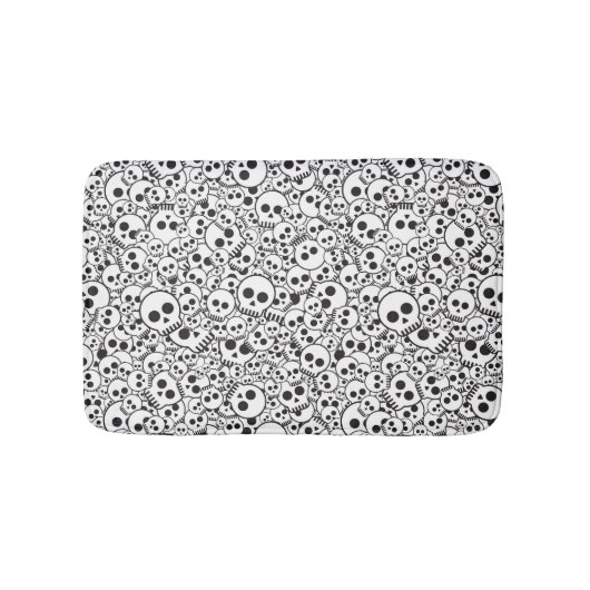 スカルを搭載するパターン バスマット (正面)