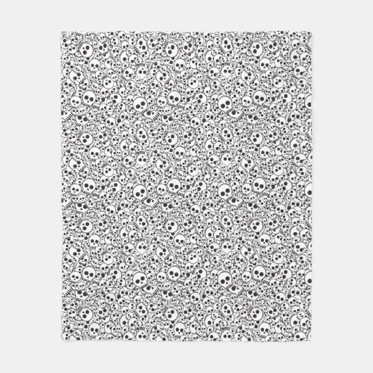 スカルを搭載するパターン フリースブランケット (正面)