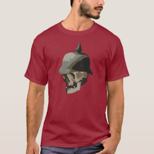 スカルを搭載する世界大戦1のヘルメット Tシャツ