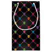 スカルを搭載する多彩なパターン スモールペーパーバッグ (裏面)