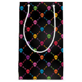 スカルを搭載する多彩なパターン スモールペーパーバッグ (正面)