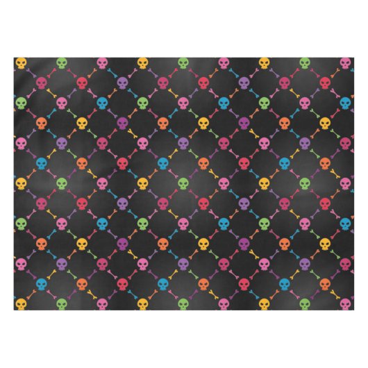 スカルを搭載する多彩なパターン テーブルクロス (正面(横))