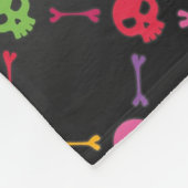 スカルを搭載する多彩なパターン フリースブランケット (角)