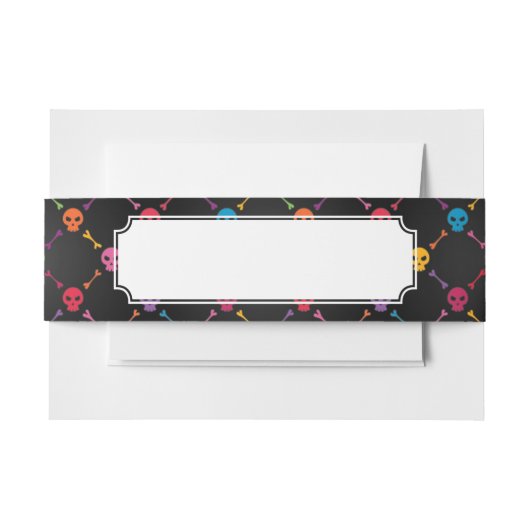 スカルを搭載する多彩なパターン 招待状ベリーバンド (正面例)