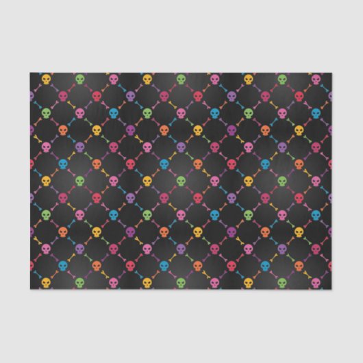 スカルを搭載する多彩なパターン 薄葉紙 (正面)