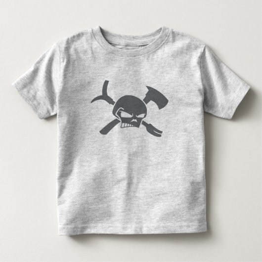 スカルを搭載する幼児の消防士 トドラーTシャツ (正面)