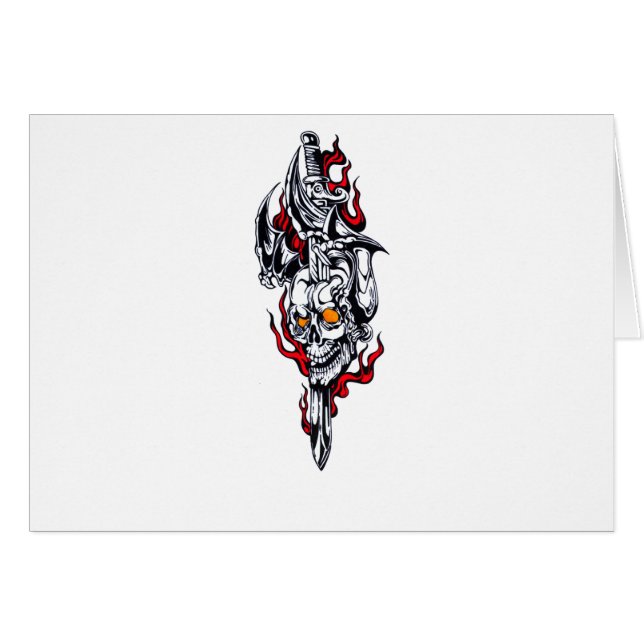 スカルを搭載する種族の入れ墨 (正面横)