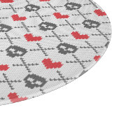 スカルを搭載する編まれたパターン カッティングボード (角)