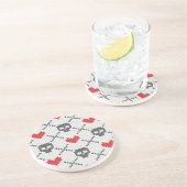 スカルを搭載する編まれたパターン コースター (側面)