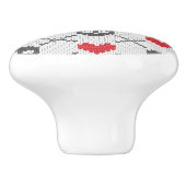 スカルを搭載する編まれたパターン セラミックノブ (側面)