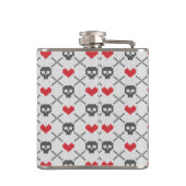 スカルを搭載する編まれたパターン フラスク (裏面)