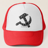 スカルを搭載する鎌およびハンマーのソビエト社会主義共和国連邦の記号 キャップ (正面)