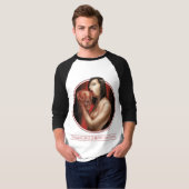 スカルを舐めます3/4匹のジャージー Tシャツ (正面フル)