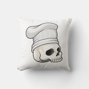 スカルを調理師としてChef hat クッション
