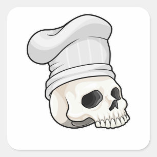 スカルを調理師としてChef hat スクエアシール