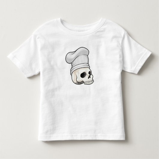 スカルを調理師としてChef hat トドラーTシャツ (正面)