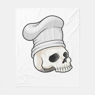 スカルを調理師としてChef hat フリースブランケット