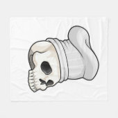 スカルを調理師としてChef hat フリースブランケット (正面(横))