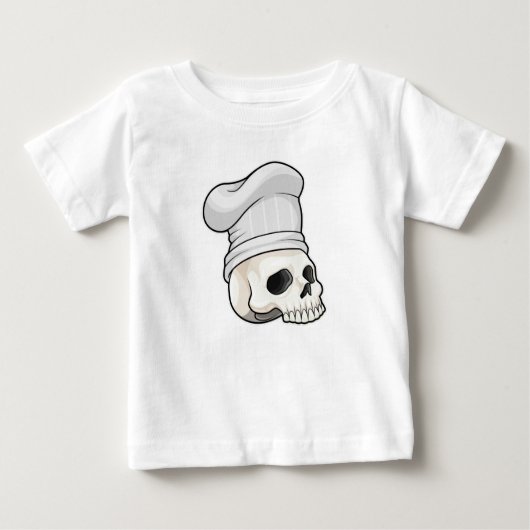 スカルを調理師としてChef hat ベビーTシャツ (正面)