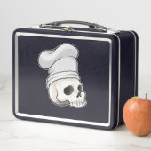 スカルを調理師としてChef hat メタルランチボックス (インサイチュ)