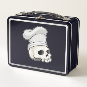 スカルを調理師としてChef hat メタルランチボックス