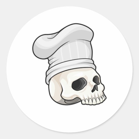 スカルを調理師としてChef hat ラウンドシール (正面)