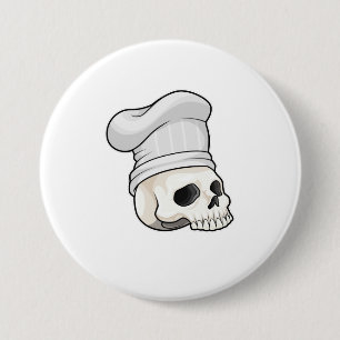スカルを調理師としてChef hat 缶バッジ