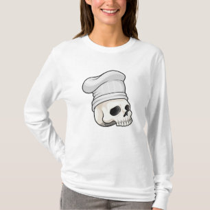スカルを調理師としてChef hat Tシャツ