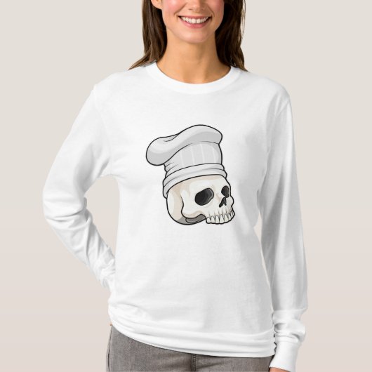 スカルを調理師としてChef hat Tシャツ (正面)