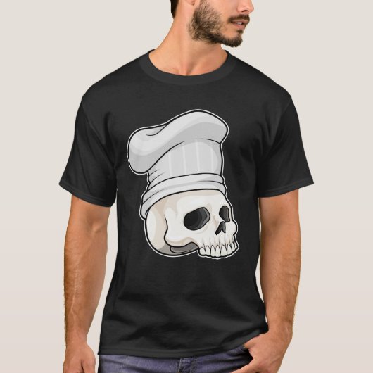 スカルを調理師としてChef hat Tシャツ (正面)