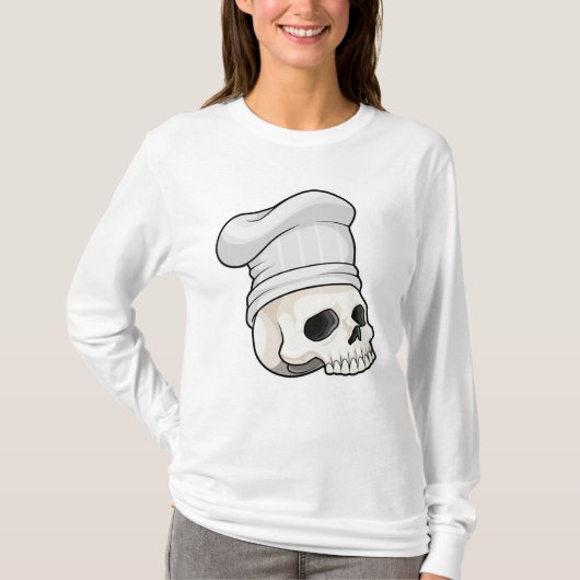 スカルを調理師としてChef hat Tシャツ (正面)