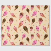 スカルアイスクリーム ラッピングペーパー (フラット)