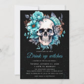 スカルアダルトドリンクアップウィッチハローウィンパーティ 招待状 (正面)