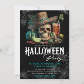 スカルアダルトハロウィーンカクテルパーティの招待状 招待状 (正面)