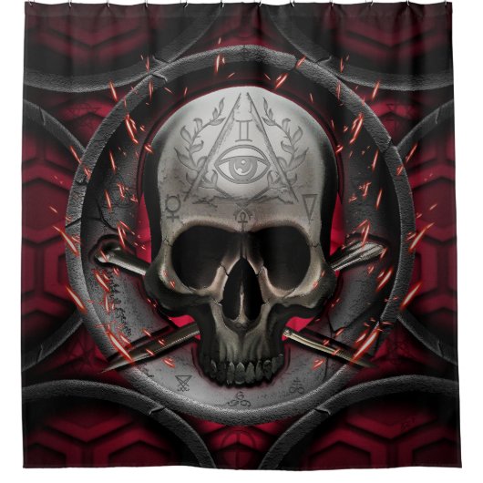 スカルアルズロンガヴィタブレビス シャワーカーテン (正面)