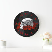 スカルアンドレッドローズ ラージ壁時計 (ホーム)