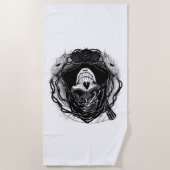 スカルアートデザイン ビーチタオル (正面)